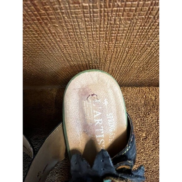 L’Artiste SpringStep Shayla Leather Handmade Floral Wedge Sandals Size 9.5 EU 40 - Picture 6 of 6